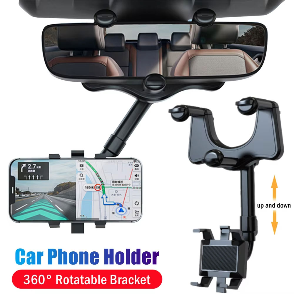 Mobile Hanger Arm - Adjustable Car Rearview Mirror Phone Holder