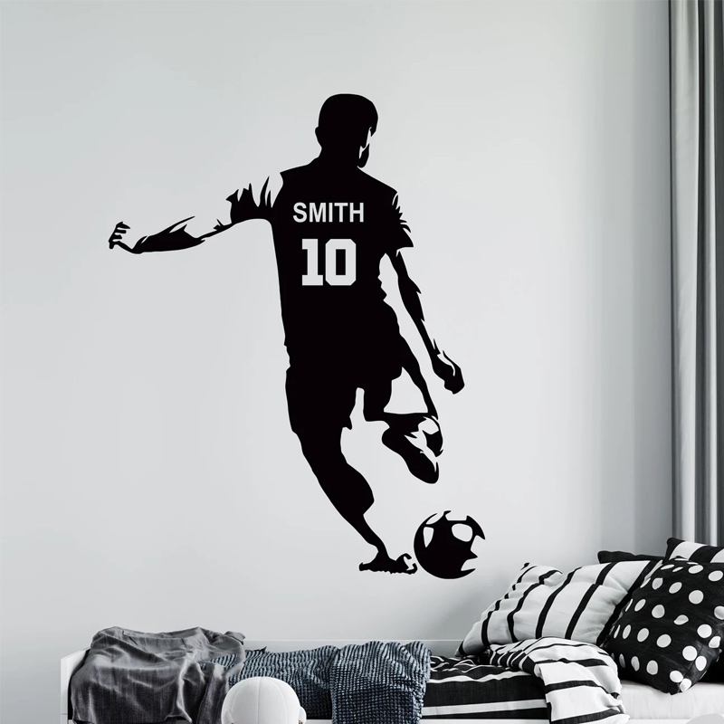 Baby Nursery Vinyl - Personalized Soccer Player Name and Number