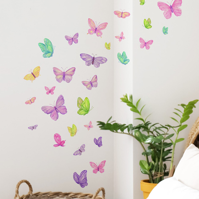 Baby Nursery Vinyl - Romantic butterfly Wall Stickers Creative Home