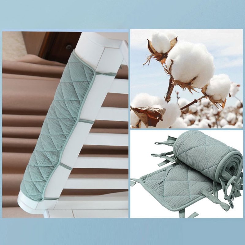 Baby Nursery Glider - Cotton Crib Bumper Protection Wrap Edge
