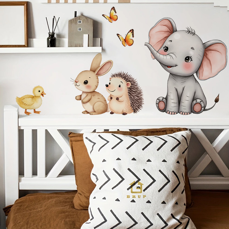 Baby Nursery Vinyl - Cartoon Animal Wall Sticker - Elephant