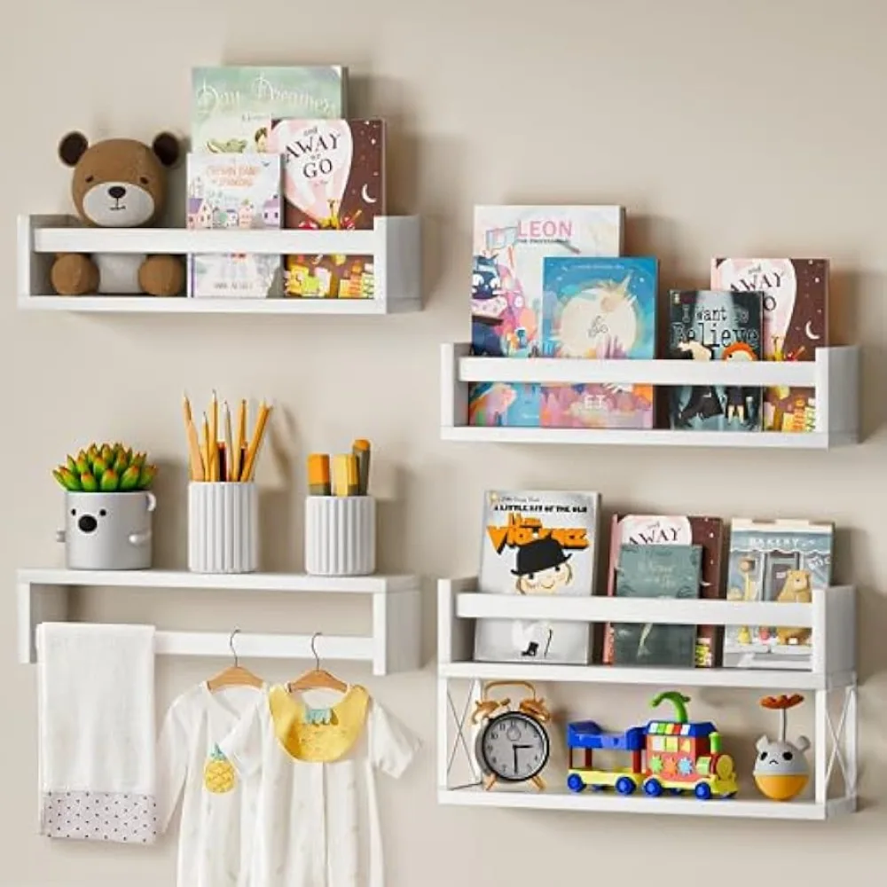 Baby Nursery Bookshelf - QimCoor Nursery Book Shelves Set of