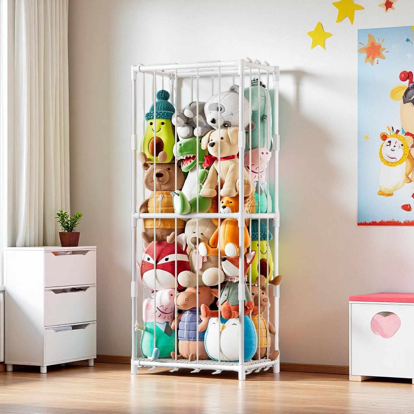 Animals Baby Nursery - Vertical Stuffed Animal Storage Organizer Zoo