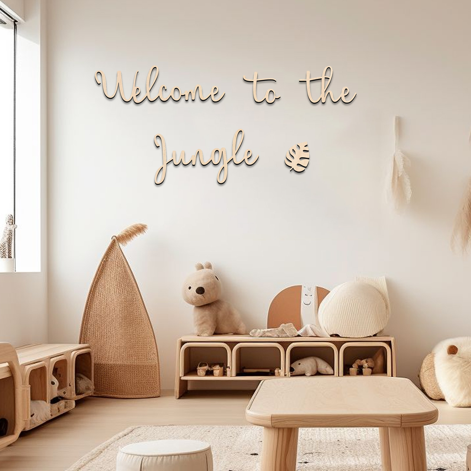 Animals Baby Nursery - Welcome to the Jungle Wooden Sign