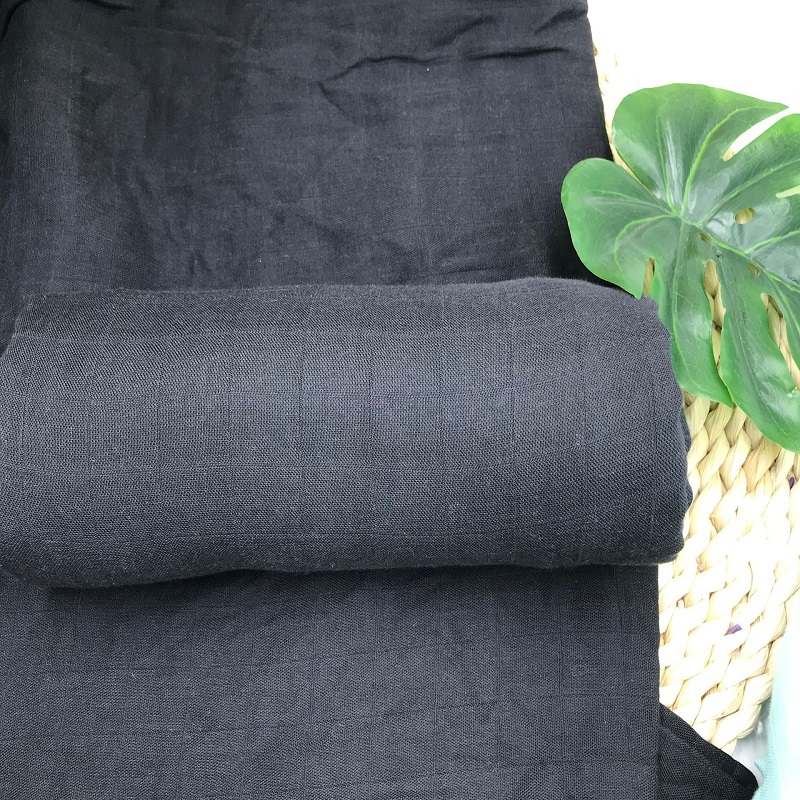 Swaddle Blanket Muslin - Pure Black Color Baby Wrap Ultra
