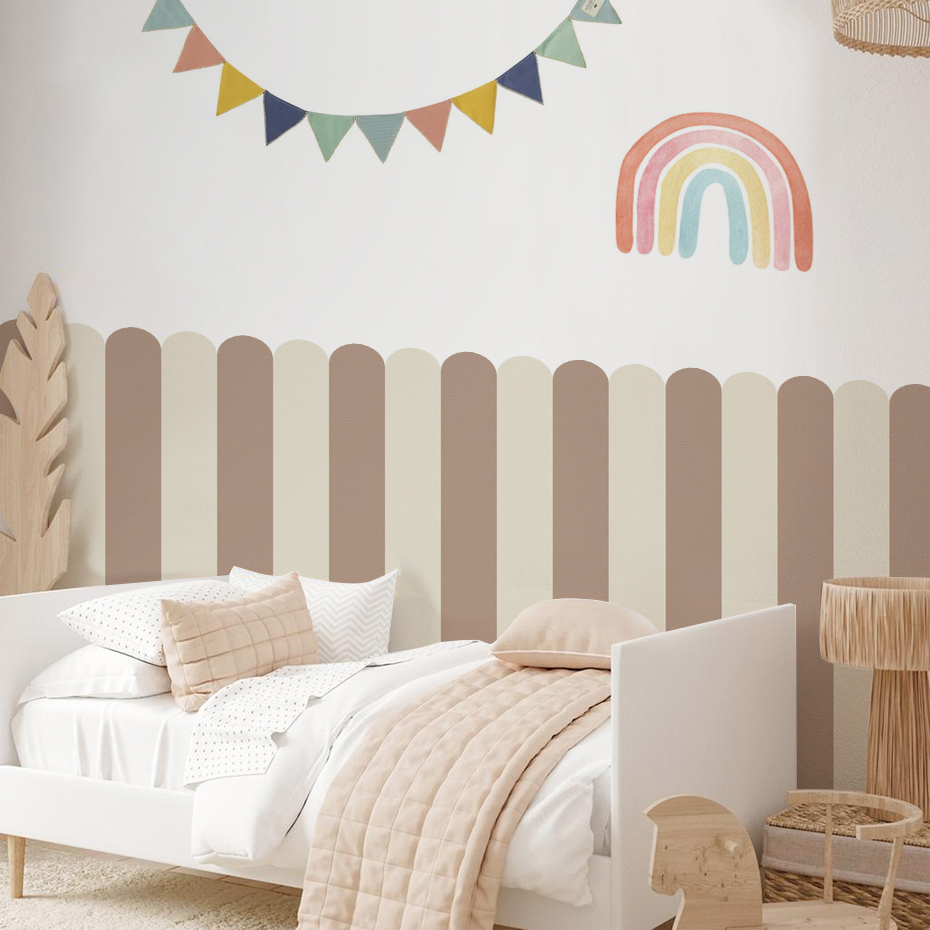 Baby Nursery Vinyl - Multicolor Vertical Striped Arc Wallpaper Nursery