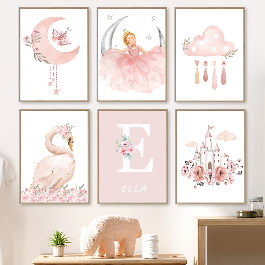 Pink Angel Girl Sun Moon Cloud - Baby Nursery Decor Girl review and price