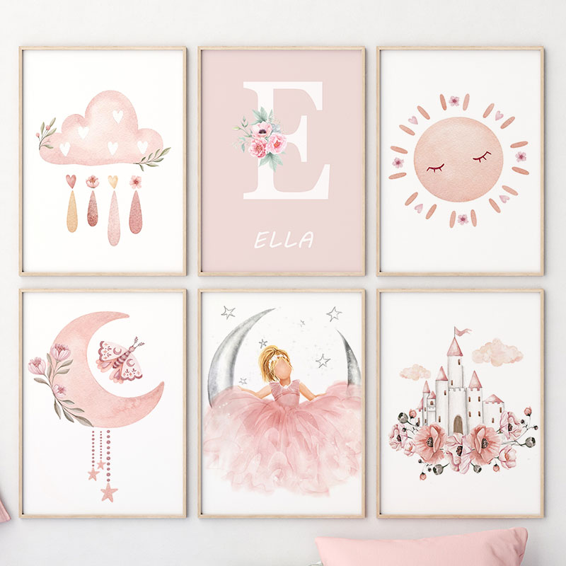 Pink Angel Girl Sun Moon Cloud - Baby Nursery Decor Girl review and price