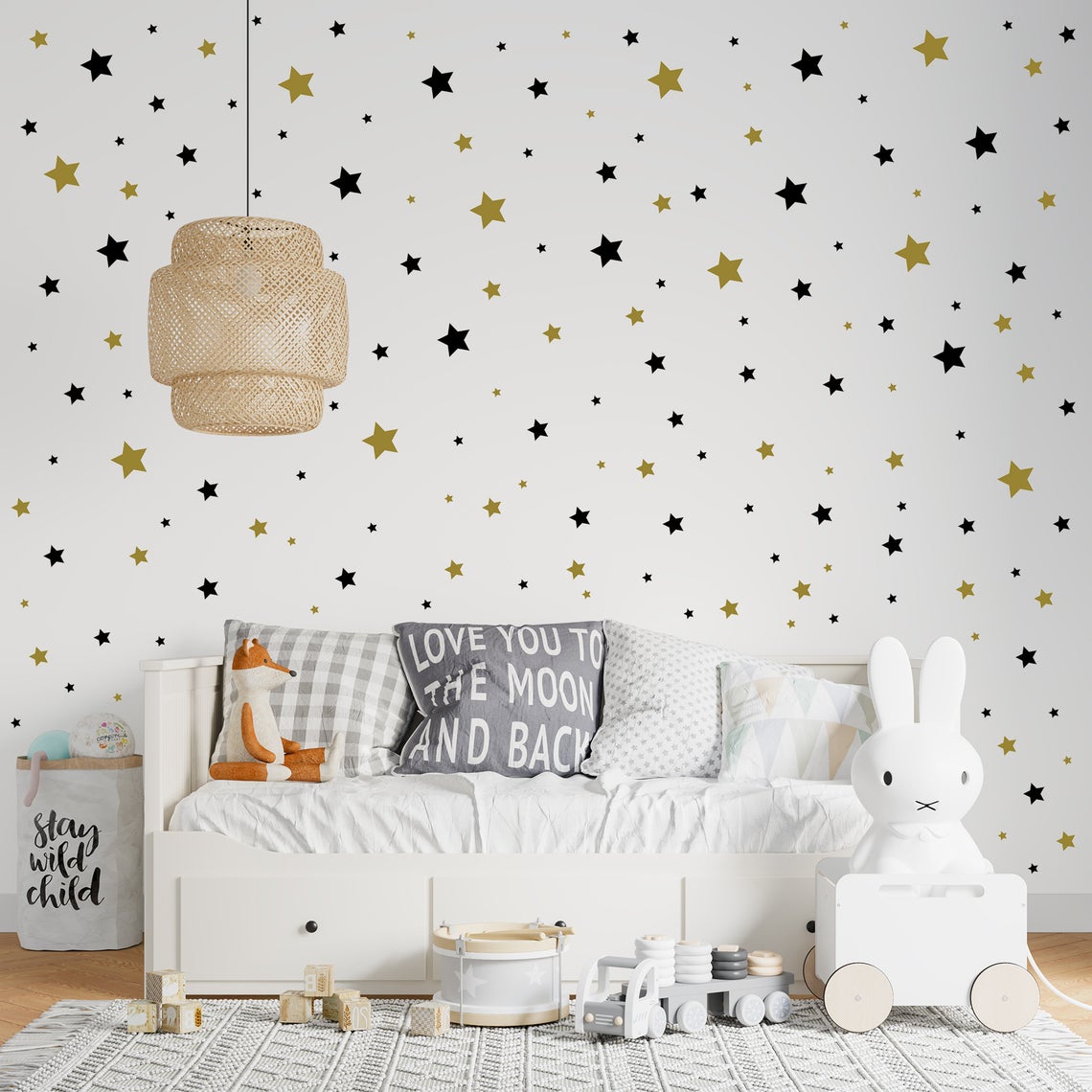 Cartoon 65Pcs Star Wall Sticke - Baby Nursery Wall Decals review and price