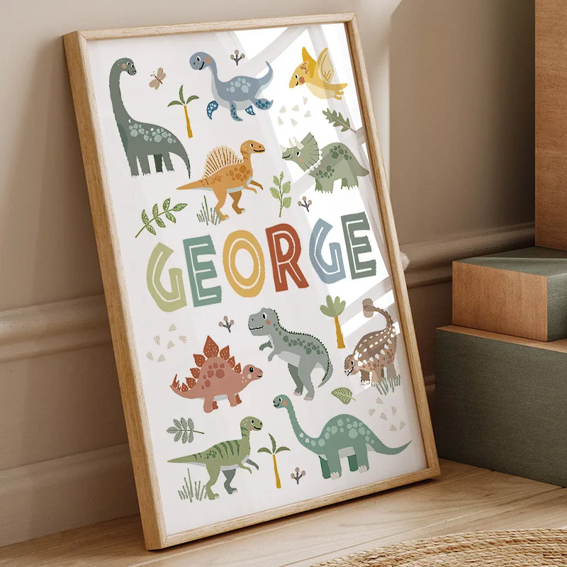 Cute Dinosaur T-Rex Brachiosau - Baby Nursery Prints review and price