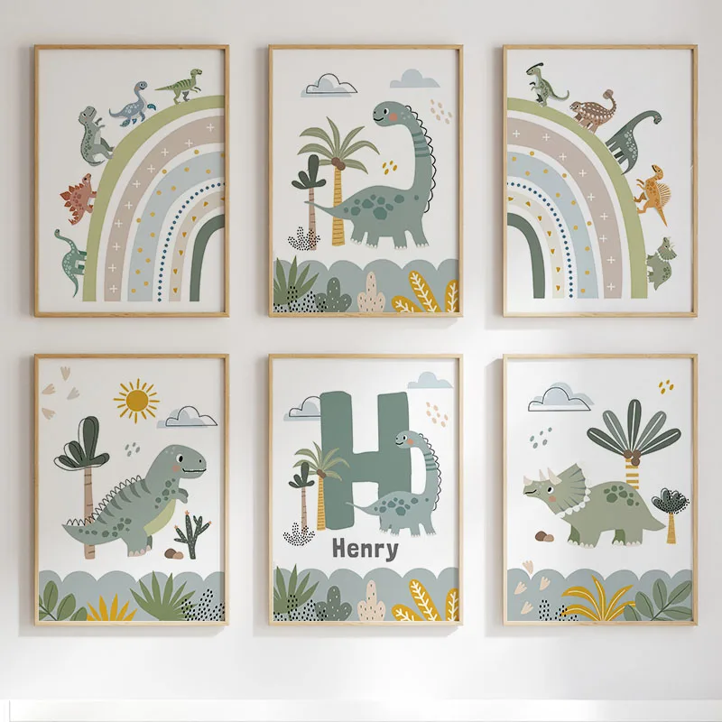 Cute Dinosaur T-Rex Brachiosau - Baby Nursery Prints review and price