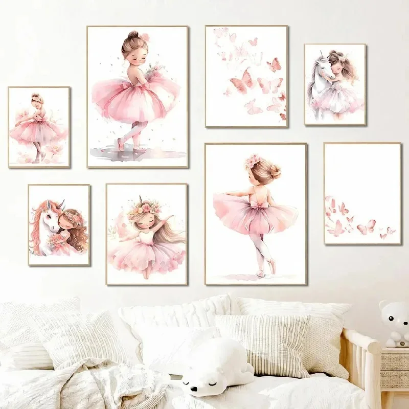 Pink Ballerina Girl Unicorn Bu - Baby Nursery Decor Girl review and price