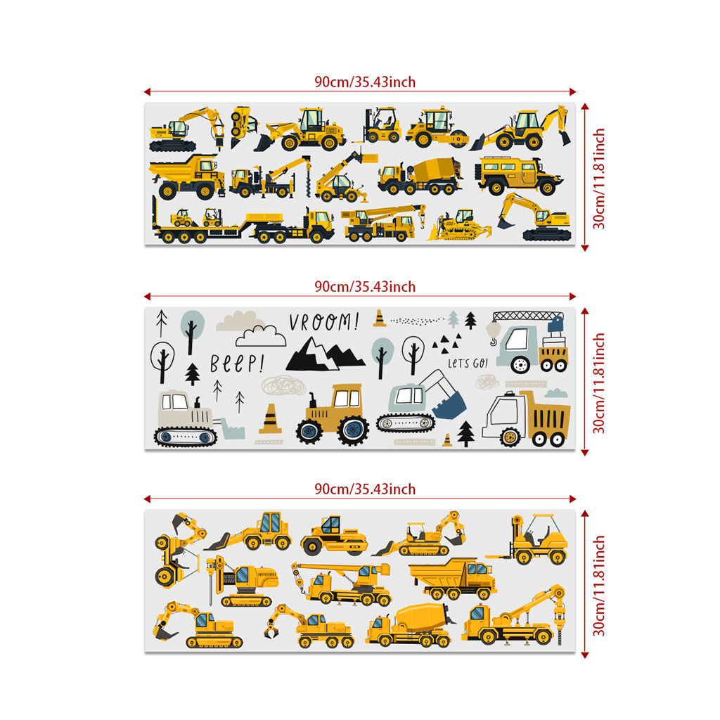 Cartoon Excavator Engineering  - Baby Nursery Wall Decals review and price