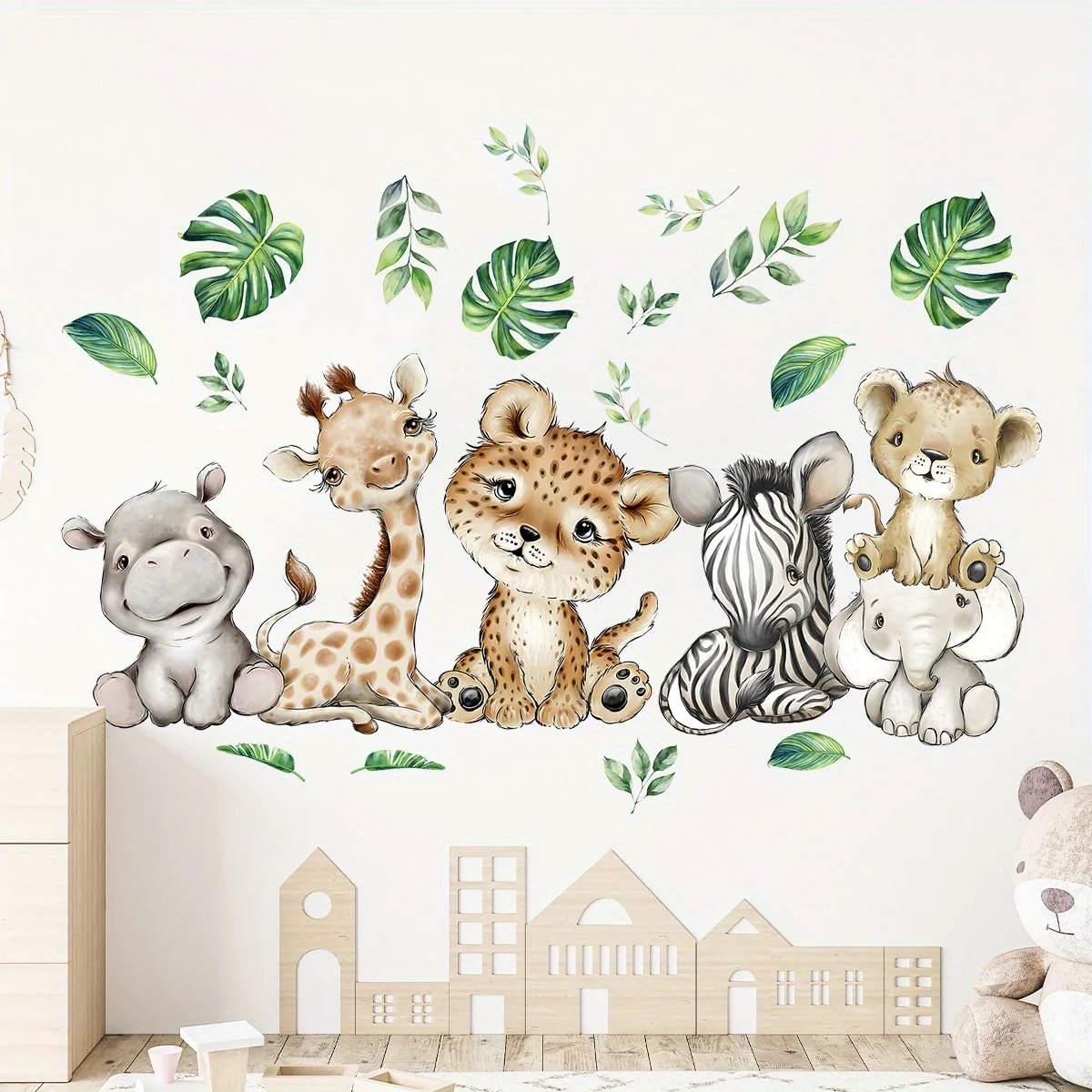 1PC Cartoon Cute Hippo Tiger E - Baby Nursery Vinyl review and price