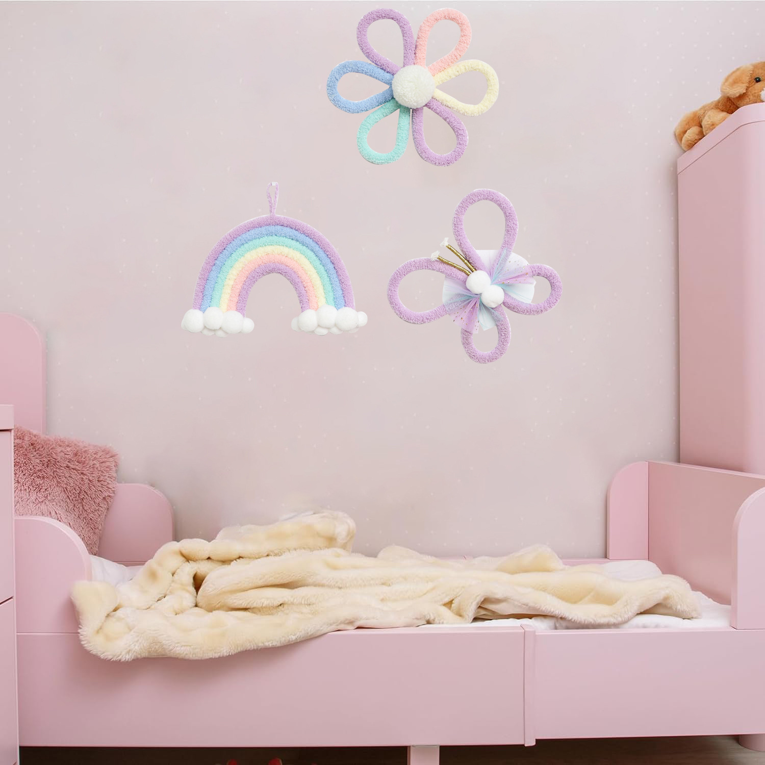 Nordic Rainbow Daisy Flower  B - Baby Nursery Decor Girl review and price