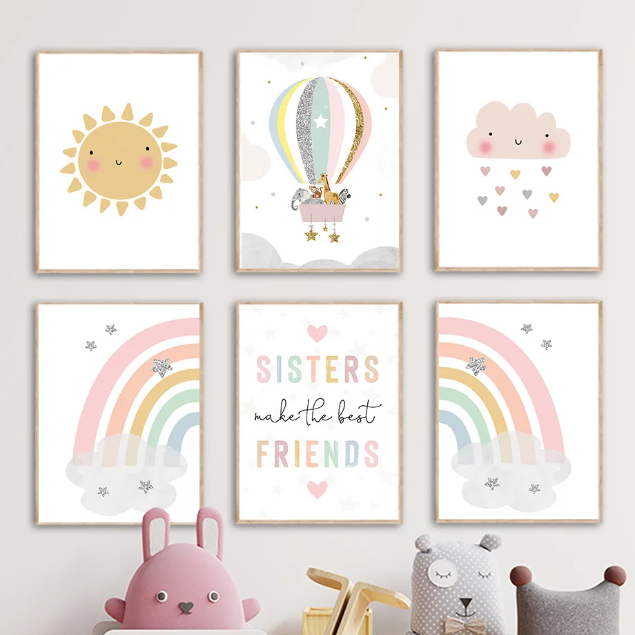 Giraffe Elephant Hot Balloon S - Baby Nursery Decor Girl review and price