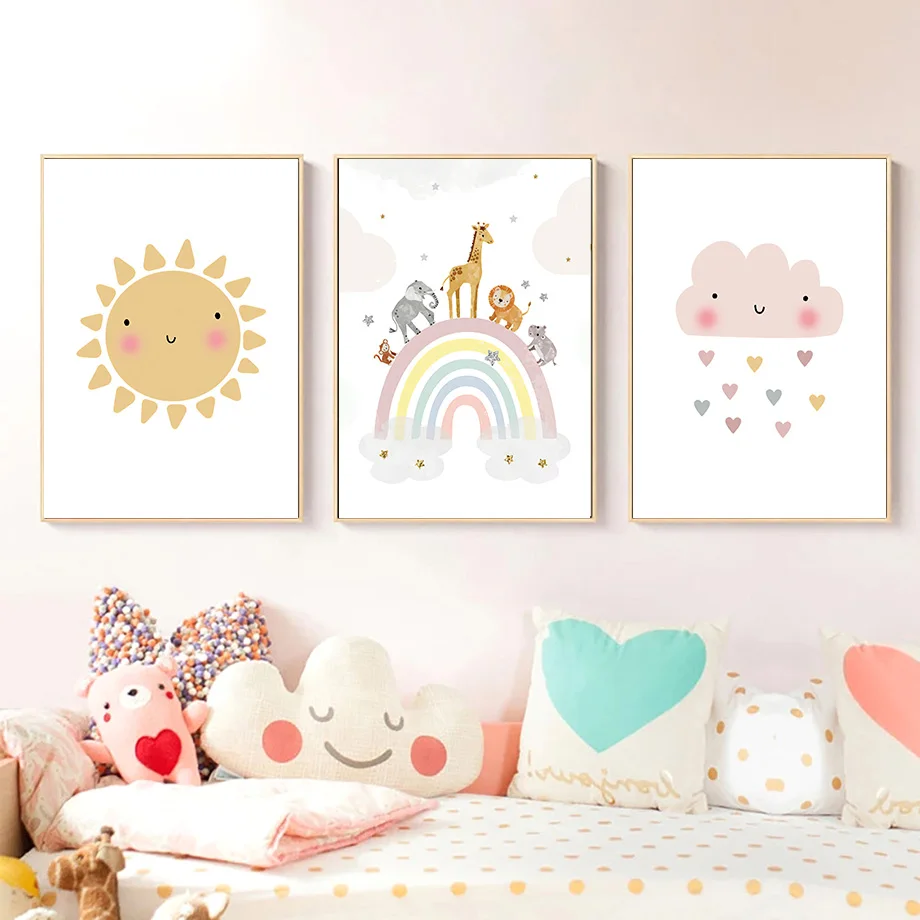 Giraffe Elephant Hot Balloon S - Baby Nursery Decor Girl review and price