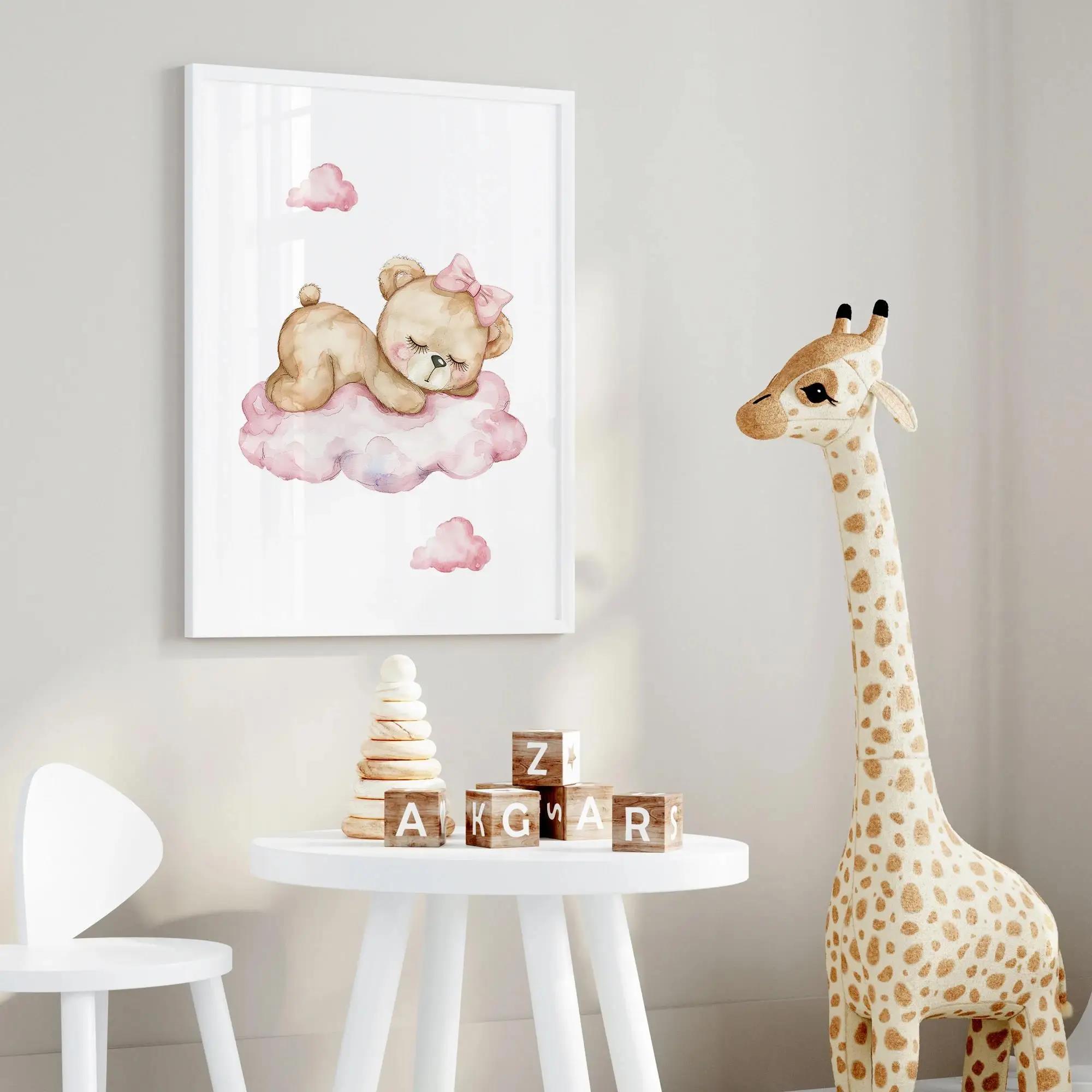 Pink Dream Bear Carousel Tent  - Baby Nursery Prints review and price