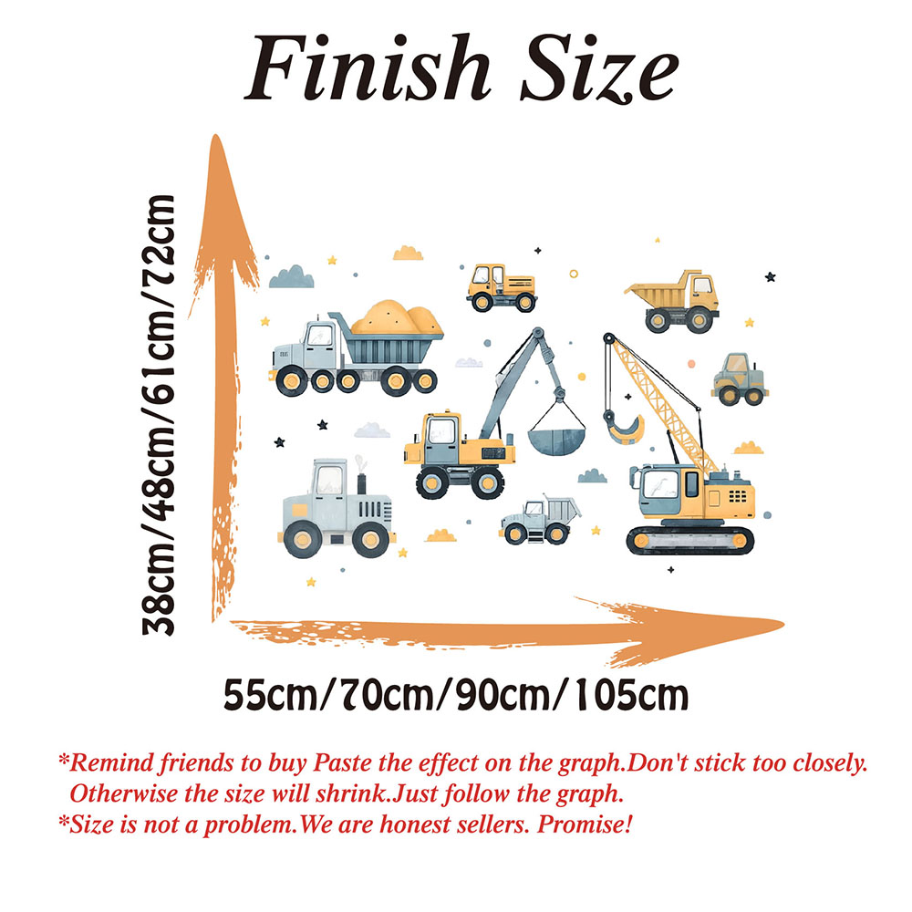 Cartoon Excavator Vehicles Set - Baby Nursery Vinyl review and price