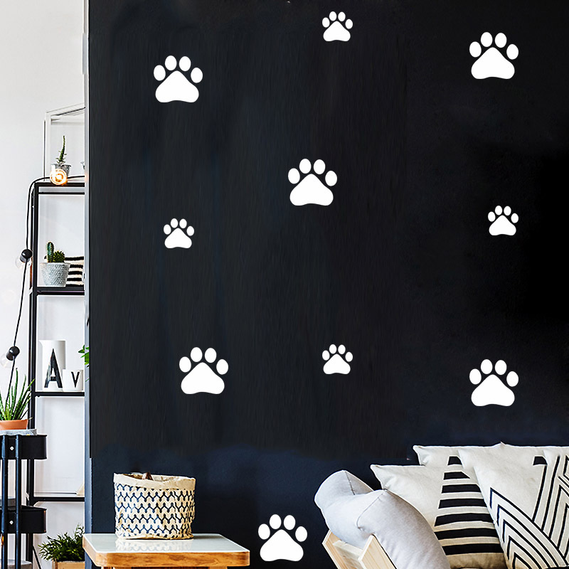 Cartoon Dog Cat Walking Paw Pr - Baby Nursery Vinyl review and price