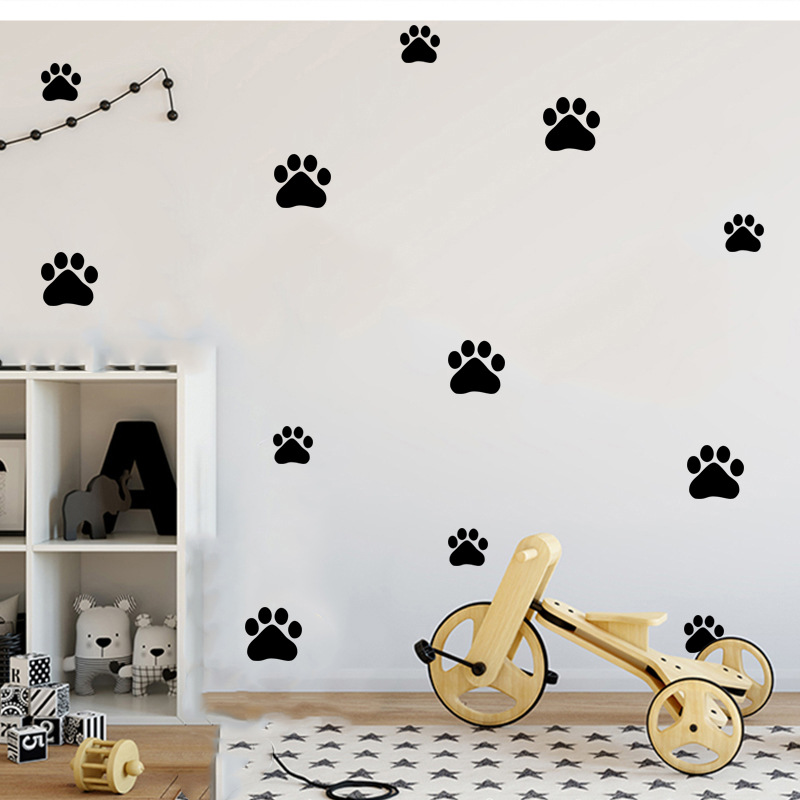 Cartoon Dog Cat Walking Paw Pr - Baby Nursery Vinyl review and price
