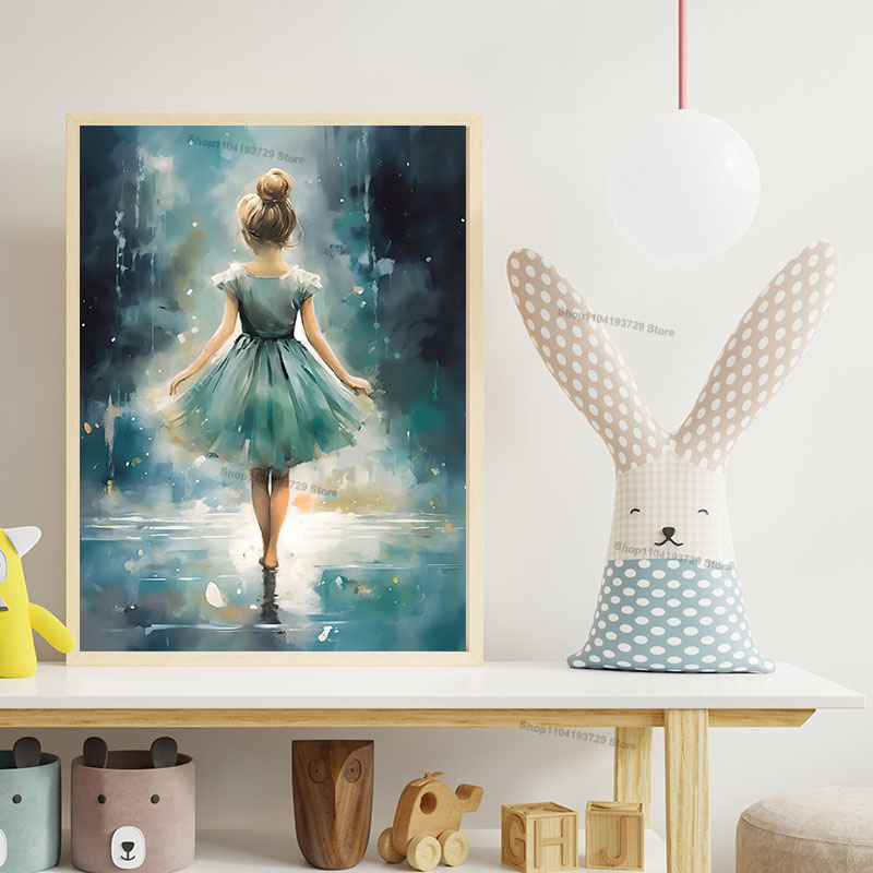 Watercolor Ballet Girl Shoes C - Baby Nursery Decor Girl review and price