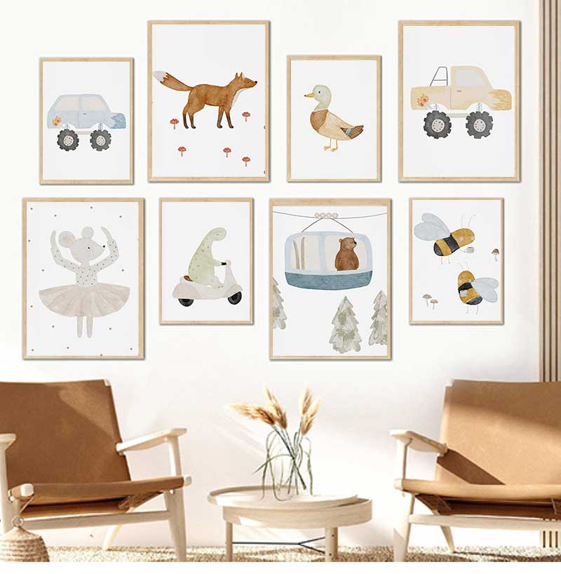 Cartoon Goose Bees Bear Duck D - Baby Nursery Art review and price