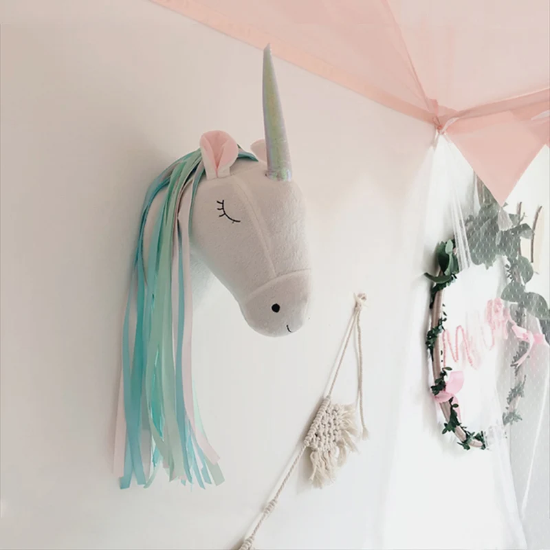Unicorn Plush Animal Head Wall - Baby Nursery Decor Girl review and price