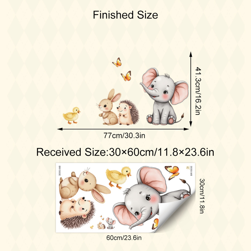 Cartoon Animal Wall Sticker -  - Baby Nursery Vinyl review and price
