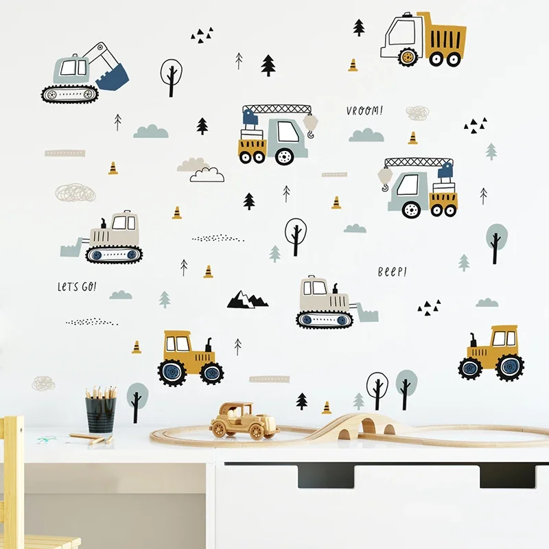 Hand Drawn Cute Cars Cargo Tru - Baby Nursery Vinyl review and price
