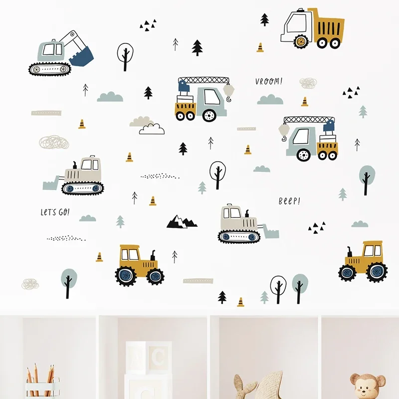 Hand Drawn Cute Cars Cargo Tru - Baby Nursery Vinyl review and price