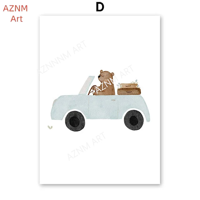 Cute Boho Bear Crane Excavator - Baby Nursery Art review and price