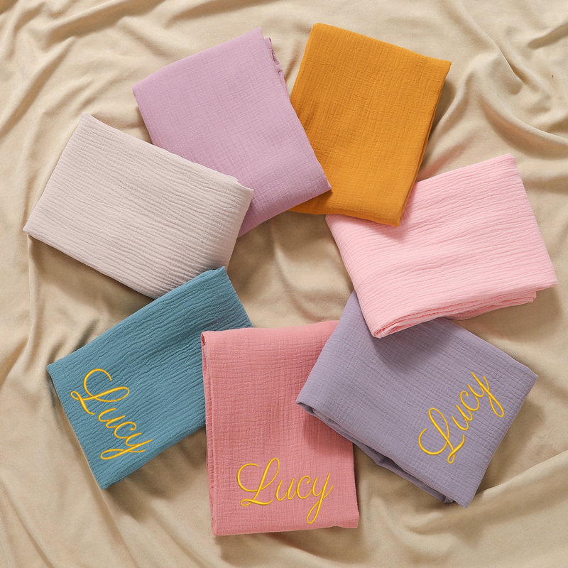 Personalized Name Embroidered  - Swaddle Blanket Muslin review and price