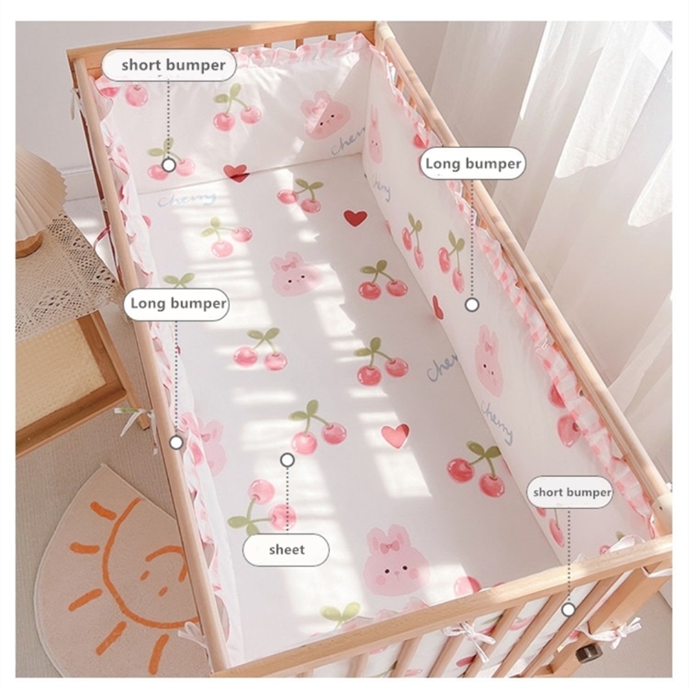 5Pcs Crib Bedding Set Girl Bab - Baby Nursery Decor Girl review and price