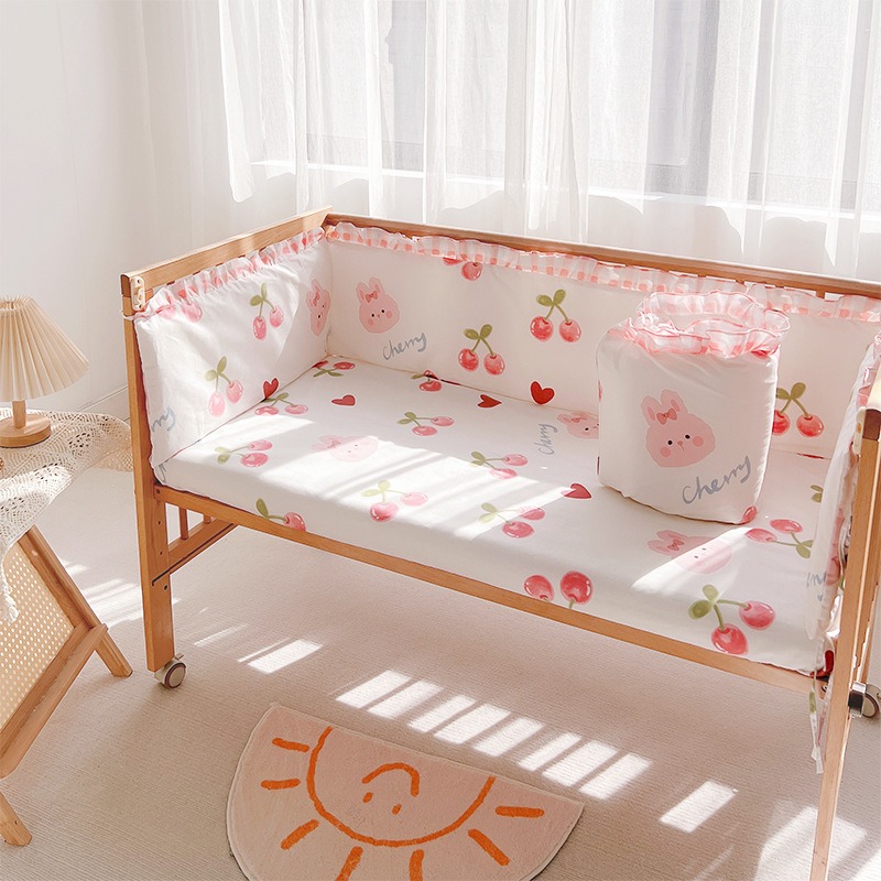 5Pcs Crib Bedding Set Girl Bab - Baby Nursery Decor Girl review and price