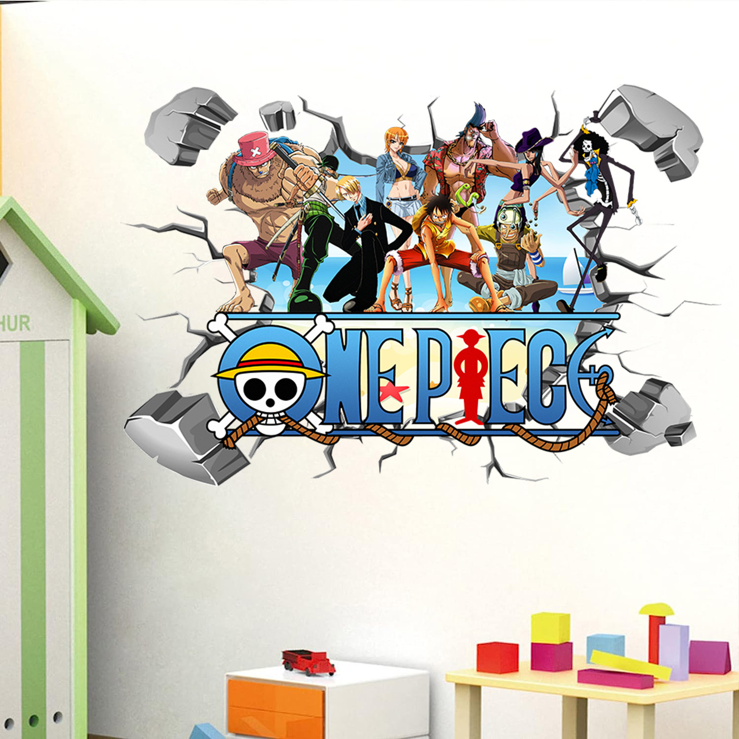Cartoon One Piece Luffy 3D Wal - Baby Nursery Vinyl review and price