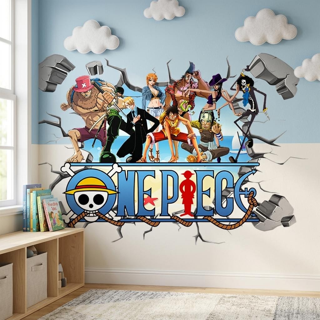 Cartoon One Piece Luffy 3D Wal - Baby Nursery Vinyl review and price