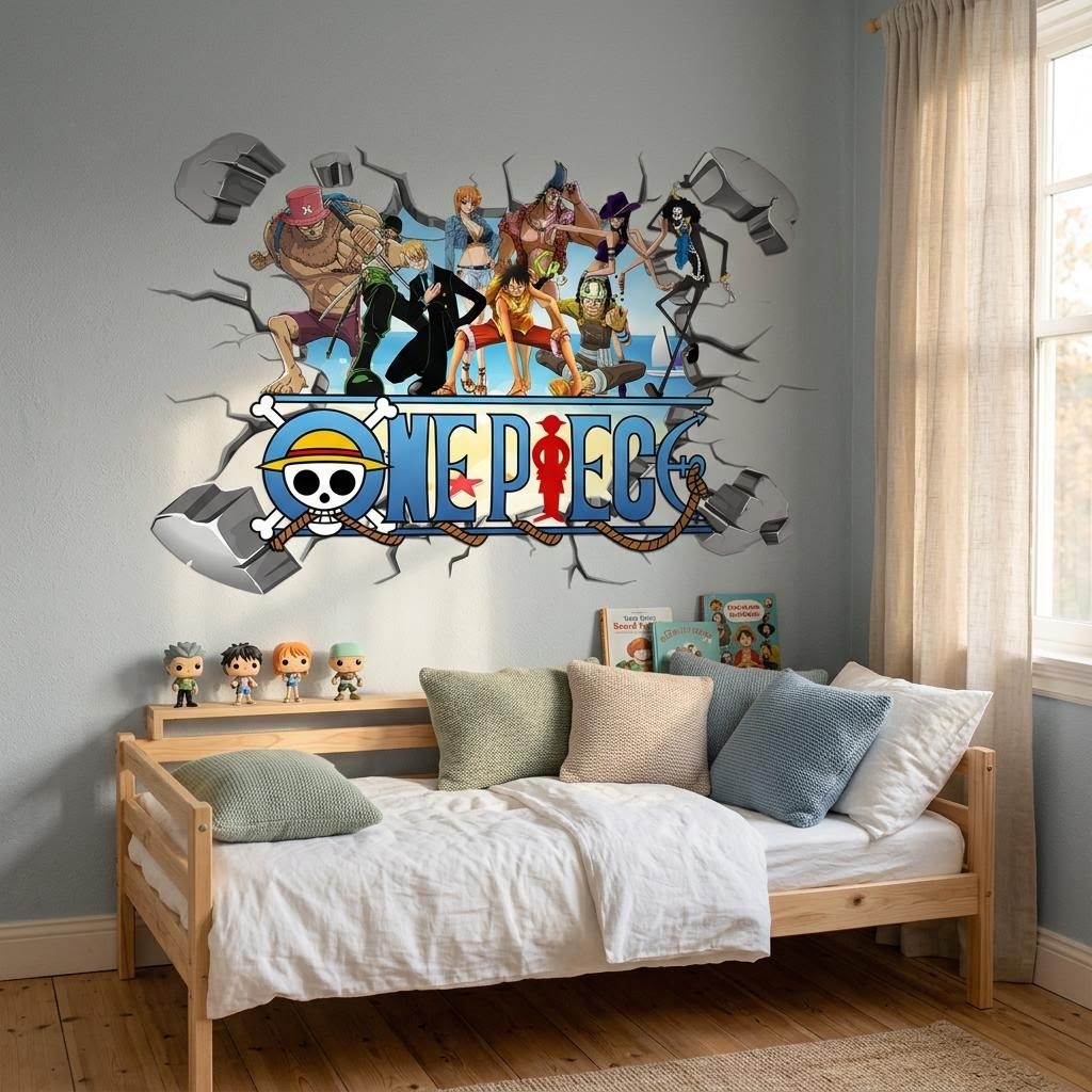 Cartoon One Piece Luffy 3D Wal - Baby Nursery Vinyl review and price