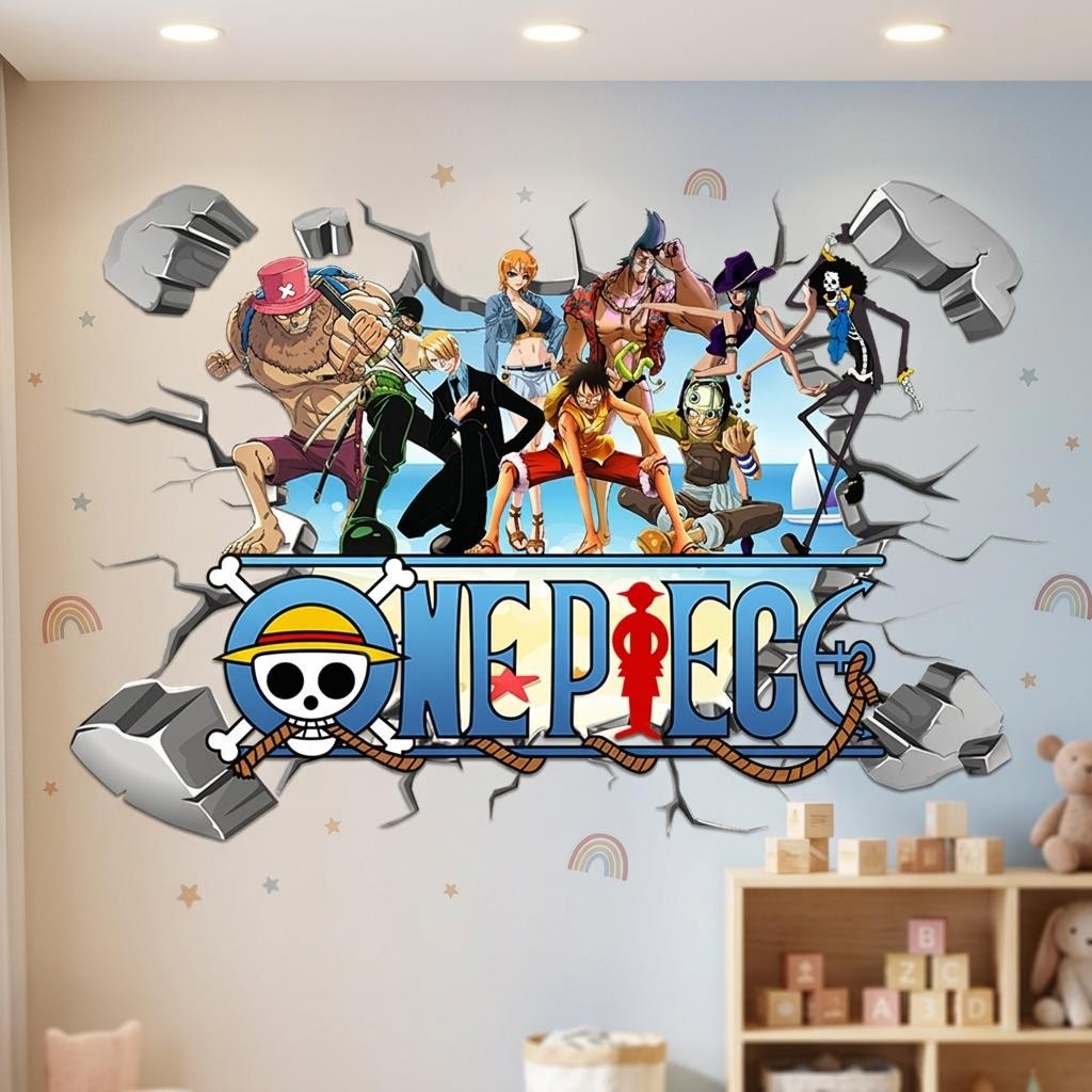 Cartoon One Piece Luffy 3D Wal - Baby Nursery Vinyl review and price