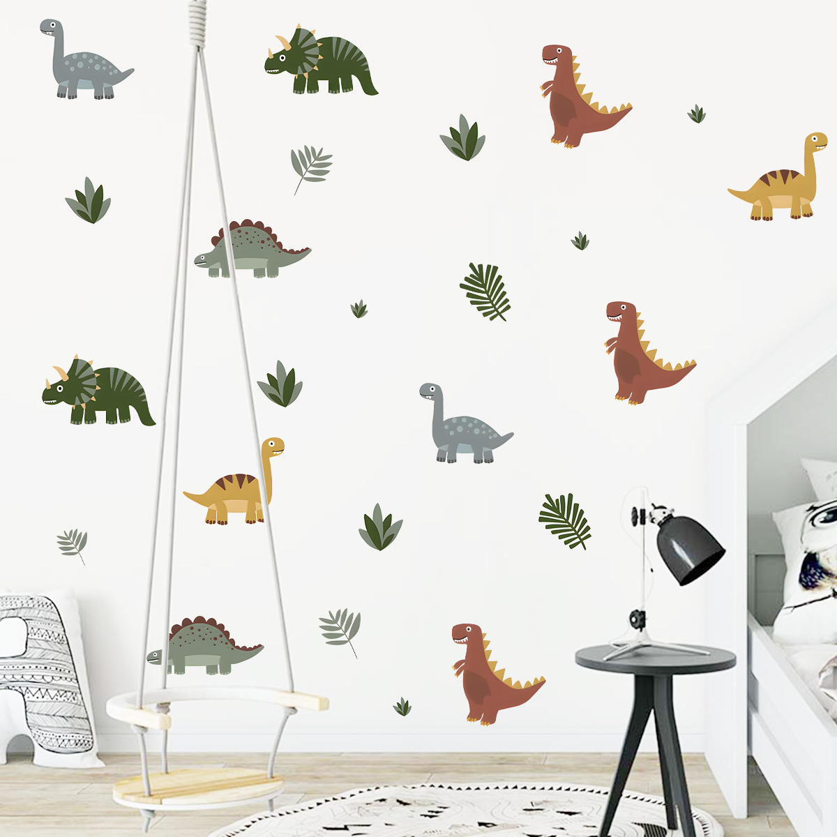 Cartoon Cute Dinosaur Leaf Ani - Baby Nursery Vinyl review and price