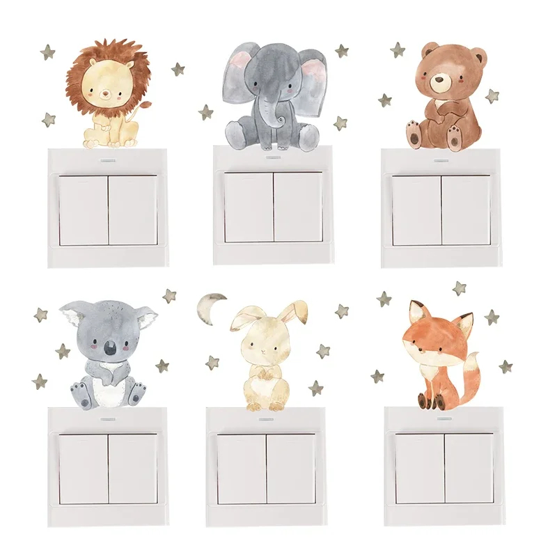 1/2/4/6set Cartoon Animals Wal - Animals Baby Nursery review and price