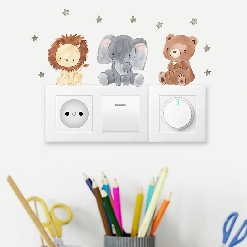 1/2/4/6set Cartoon Animals Wal - Animals Baby Nursery review and price