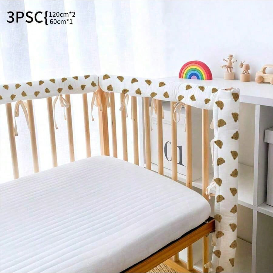 3Pcs Ins Baby Crib Bumper Stri - Baby Nursery Glider review and price