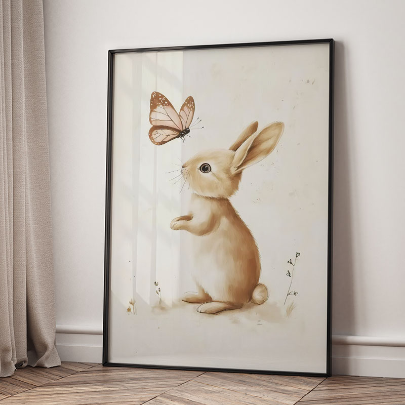 Bear Rabbit Fox Deer Squirrel  - Baby Nursery Prints review and price