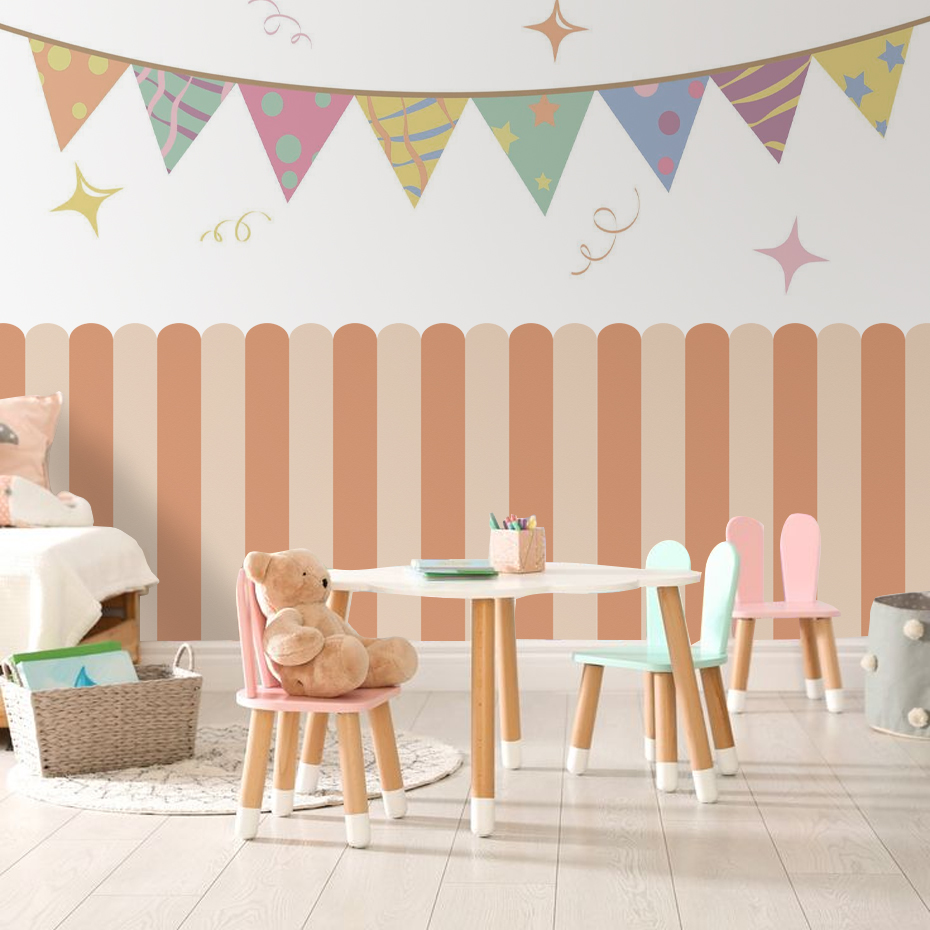 Multicolor Vertical Striped Ar - Baby Nursery Vinyl review and price