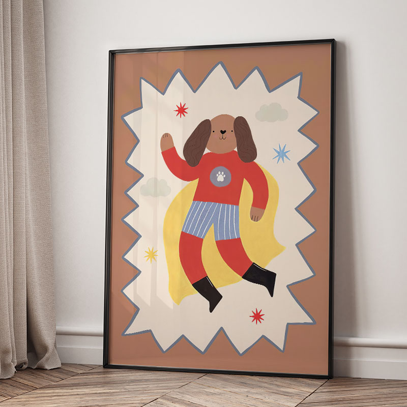 Funny Cartoon Super Cool Kid N - Baby Nursery Prints review and price