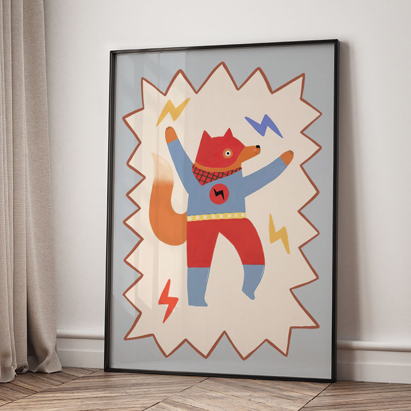 Funny Cartoon Super Cool Kid N - Baby Nursery Prints review and price