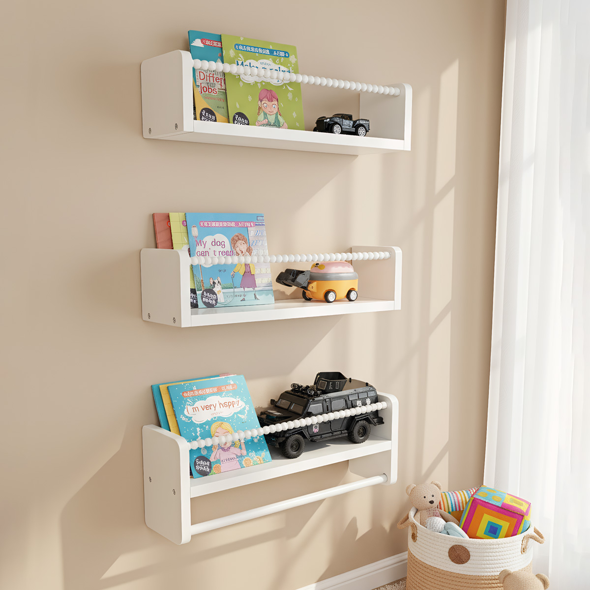 Wood Nursery Book Shelves, 15. - Baby Nursery Bookshelf review and price