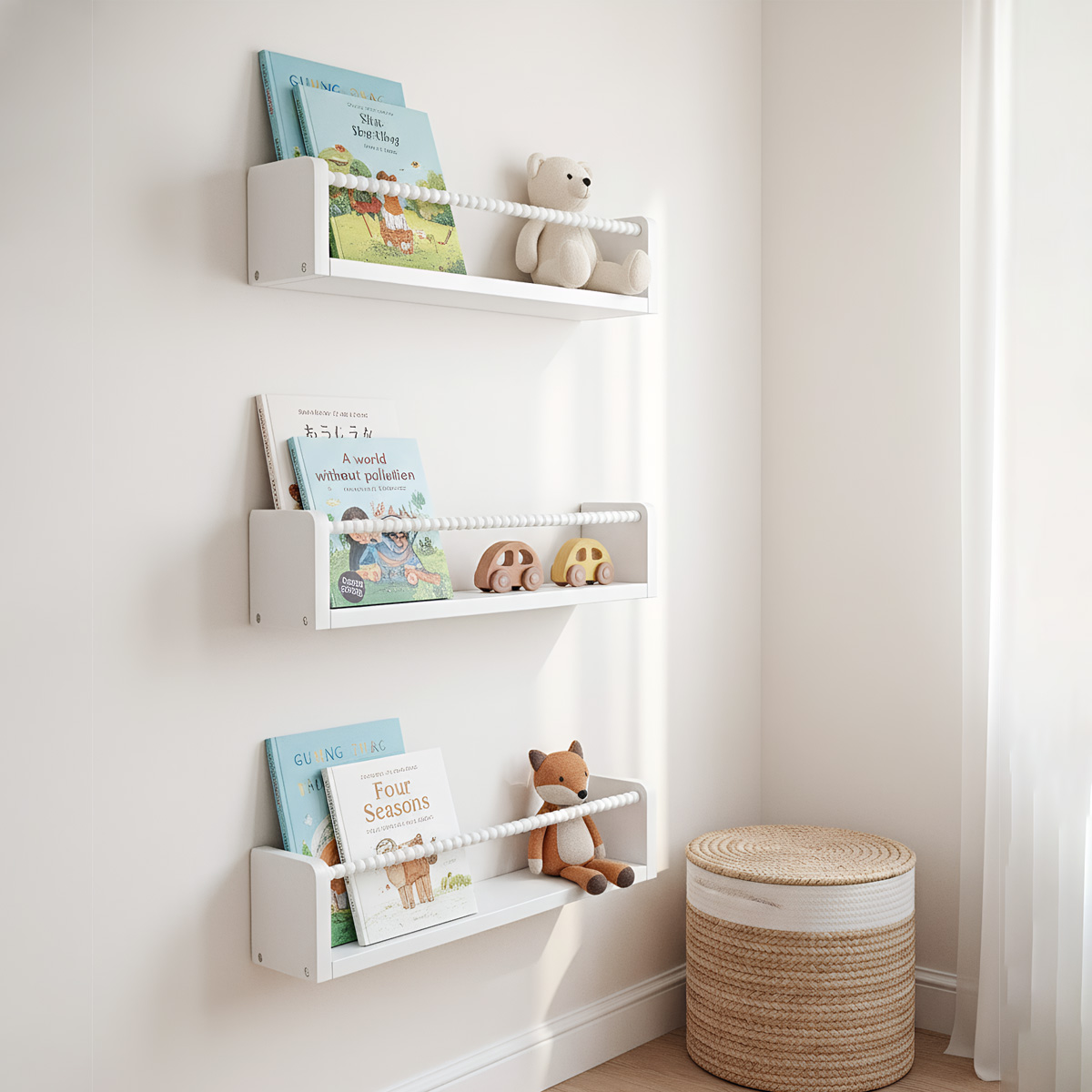Wood Nursery Book Shelves, 15. - Baby Nursery Bookshelf review and price