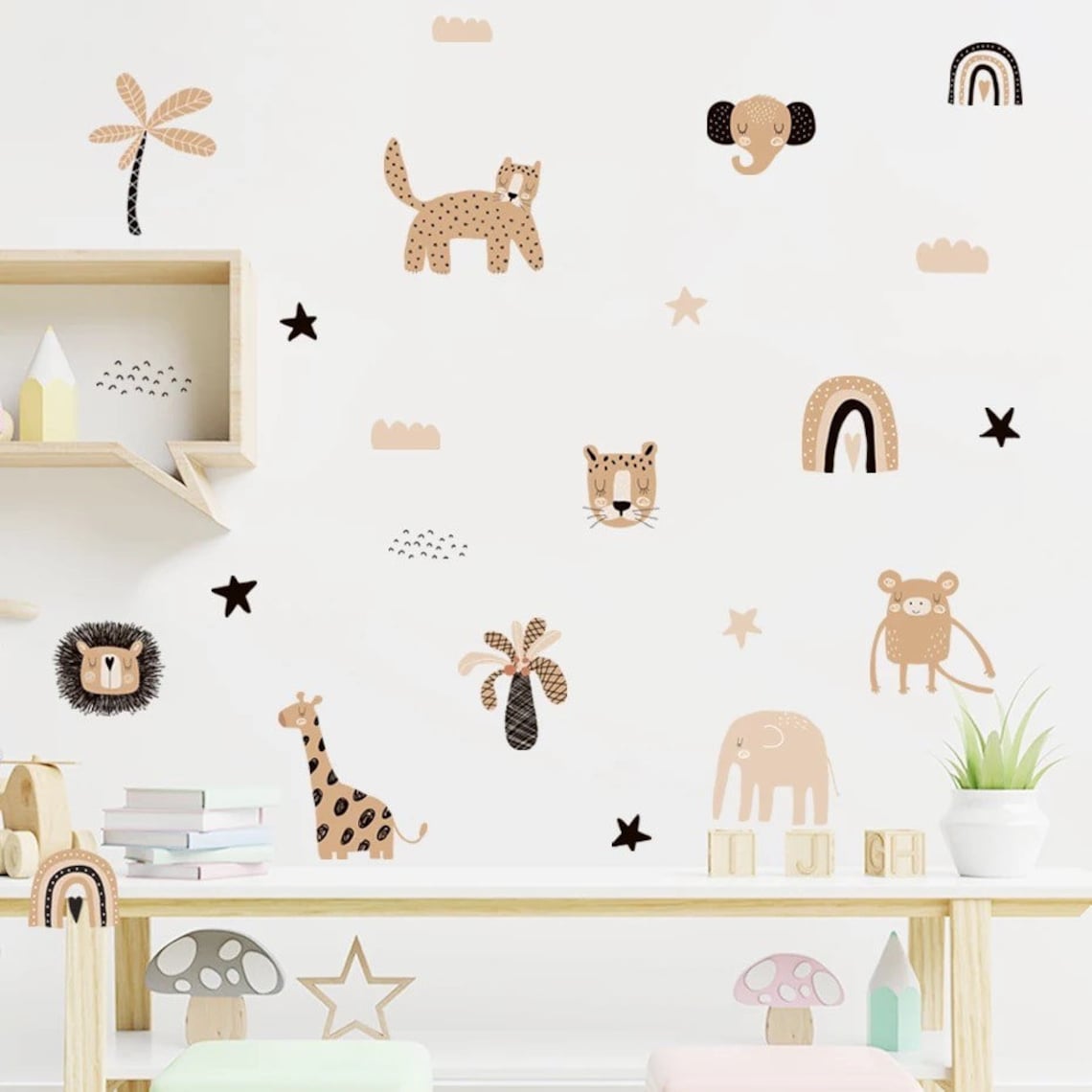Boho Cartoon Rainbows Star Cut - Baby Nursery Decor Girl review and price